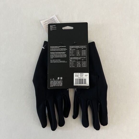Nike DA7059-010 Mens Sz Large Black Storm-FIT Shield Phenom Running Gloves - Picture 3 of 5